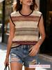 2026 Summer New Arrivals: European American Women's Round Neck Chunky Knit Sweater Vest
