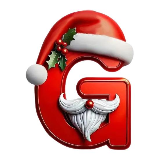 26 Letters Christmas Ornaments Personalized Santa Claus Monogram Initial Letter Xmas Tree Pendant for Tree DIY Craft Home Decor