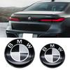 Universal Base Black White Badge Set for BMW 7Pcs 68mm 56mm 82mm 74mm  Hood Trunk Wheel Steering Logo 7Pcs 2-Pin 3-Pin Clips Kit