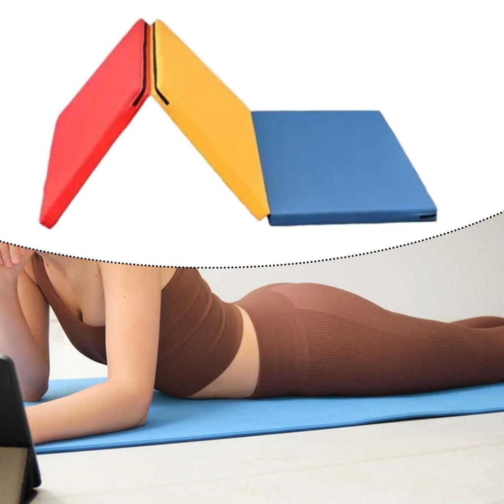 Exercise Mat with Carrying Handles, , Easy to Store, Lightweight, Foldable Mat, Gymnastics for