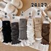 Girls Socks Spring And Autumn Embroidery Bow Calf Socks Solid Color Retro Knitted Wool Warm Pile