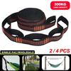 2/4Pcs Special Reinforced Hammock Straps Polyester High Load-Bearing Tree Hanging Rope 5 Ring Barbed Black