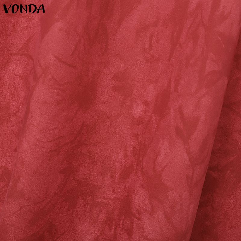 VONDA Overszied Women Batwing Sleeve Floral Print Loose Casual Long Maxi Robe Dress