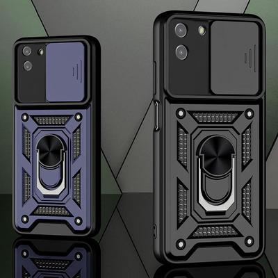 Military Grade Shockproof Armor Ring Case For OPPO Realme C21Y C11 C25 C20 C31 C35 9 8 Pro A54 A74 A94 A52 A72 A92 Slide Camera Lens Protection Cover