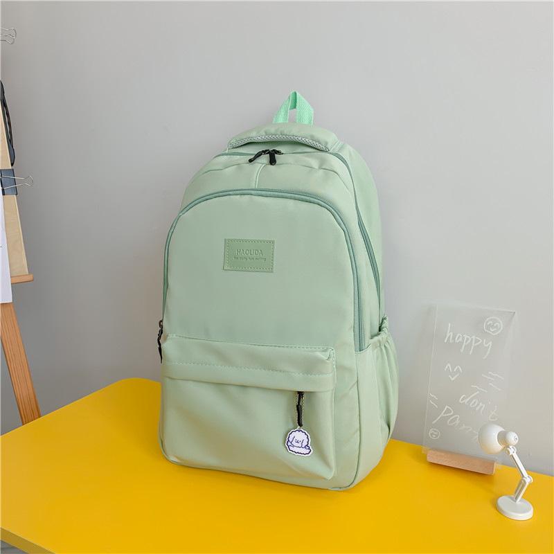 New Simple Solid Color Schoolbag Simple High School Student Junior High School Student Backpack Large Capacity Computer Backpack