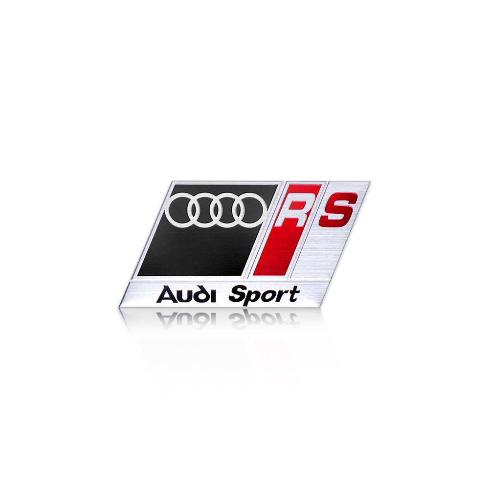 3D Aluminum Car Body Rear Trunk Tail Stickers Decal Center Cover For E2 Sline A1 Q2 B3 A4 8V 8L RS RS3 RS4 S5 RS6 Q1 S2 S3 TT E3