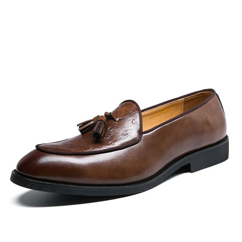 Men's pointed loafers Fashionable British style Wedding party outdoor leisure business walking flat bottomed men's shoes