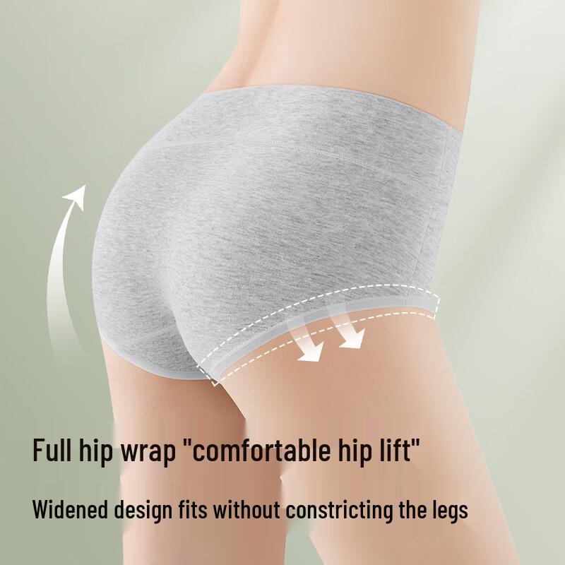 Mei Ya Ting Women's Mid-Waist 7A Antibacterial Seamless Cotton Briefs