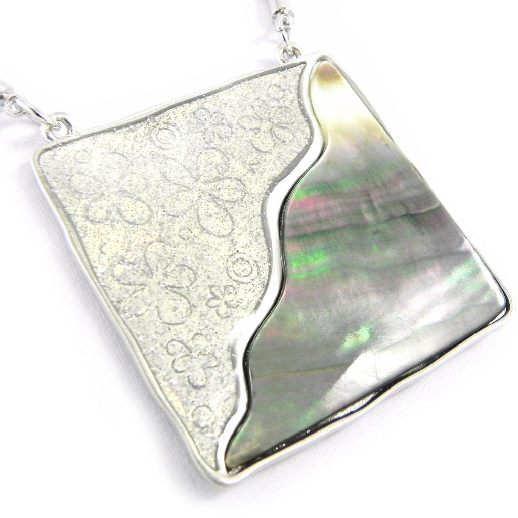 NOA [H2386] - Srebrnoszary Designerski naszyjnik „Bora Bora”.