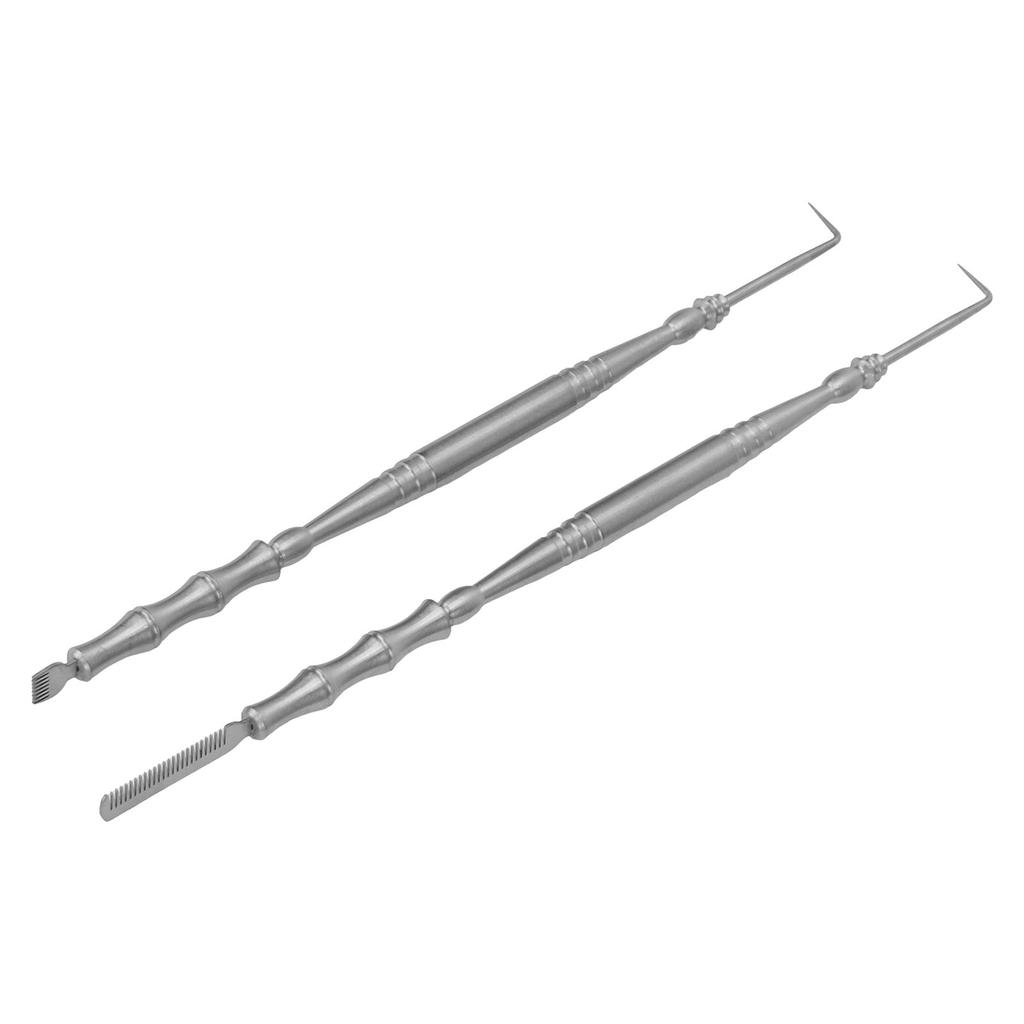 2pcs Eyelash Lift Tool Bamboo Joint Shape Handle Double Head Lash Perm Tool with Comb for Perming Eyelashes