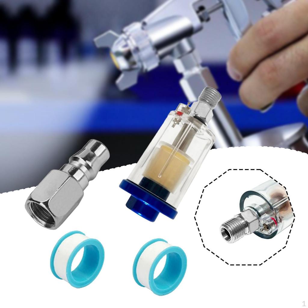 Oil Water Separator 1/4 inch NPT Moisture Includes 2 PTFE Tapes Protect Pneumatic Tools