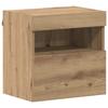 Wall Mounted TV Cabinet with LED Lighting 7 pcs Artisan Oak Wood Based Material