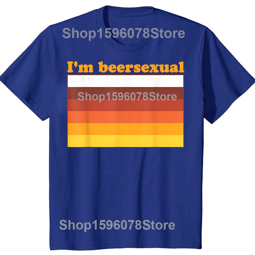 Lustig Ich bin Biersexuell Biertrinken LGBTQ Pride T-Shirts Herren Humor Streetwear T-Shirt Kurzarm Unisex Locker Rundhals Kleidung