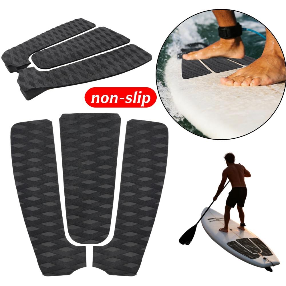 3-teiliges/Set Schwarzes Surfbrett Traktionspad Deck Grip Surf SUP Board EVA Schaum Diamant Anti-Rutsch Starke Fuß Heckpads Sup Zubehör