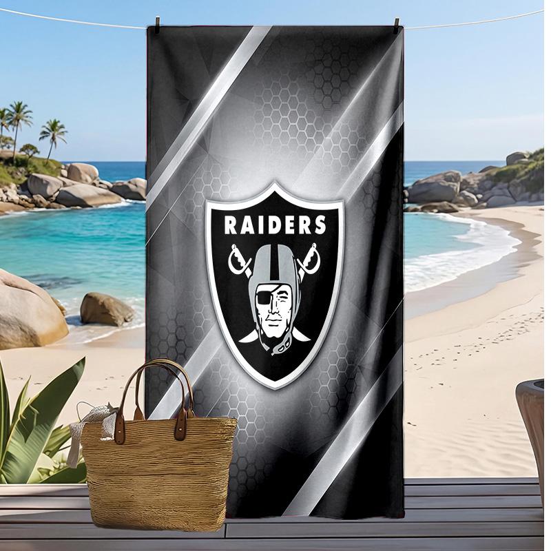 Asciugamano da Spiaggia Stampa Las Vegas Raiders Morbido Portatile Asciugatura Rapida?Asciugamano Asciutto Per Piscina Vacanza Estiva Sport all'Aperto