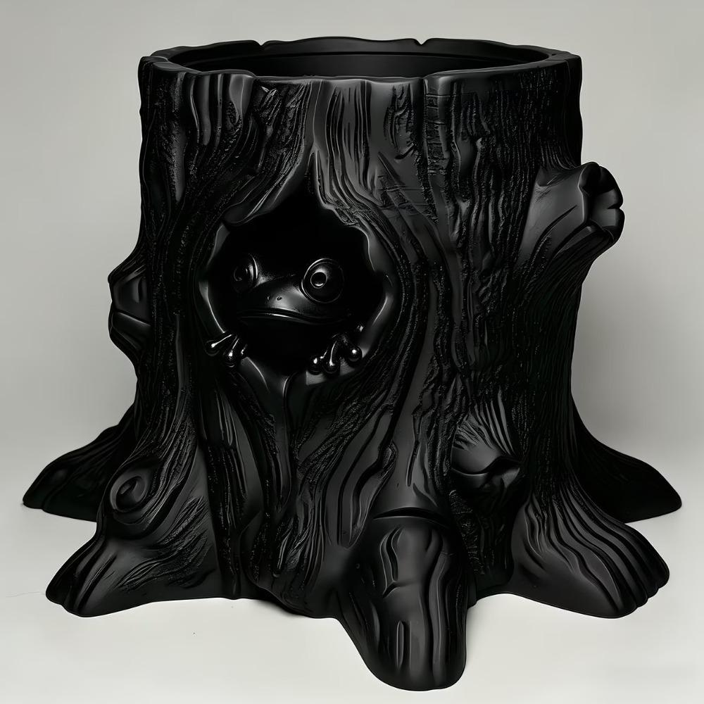 Decorative Frog Shaped Flowerpot 3D Printed Stump Potted Plant Pen Holder Desktop Organizer