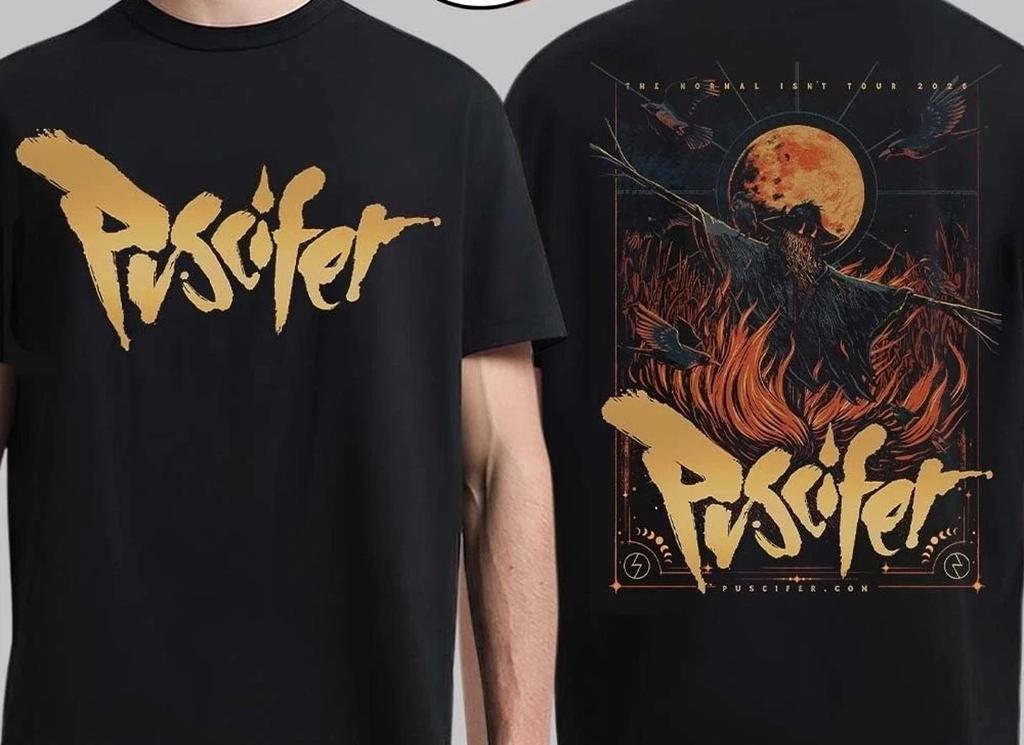 T-shirt Puscifer a maniche corte, nera, 2 lati, tutte le taglie
