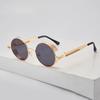 Personalized Steampunk Red Sunglasses Men Round Punk Alloy Metal Sunglasses Uv400 Goggles Gothic Style Shades Sunglases