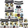 Party Theme Birthday Decoration Supplies Set Banner Balloon Cake Insert