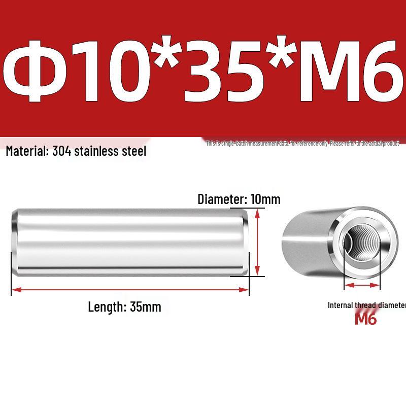 Pin Cilindric din Oțel Inoxidabil 304 cu Filet Interior M4/M6/M8 și Orificiu - Coloană de Suport și Ghidare