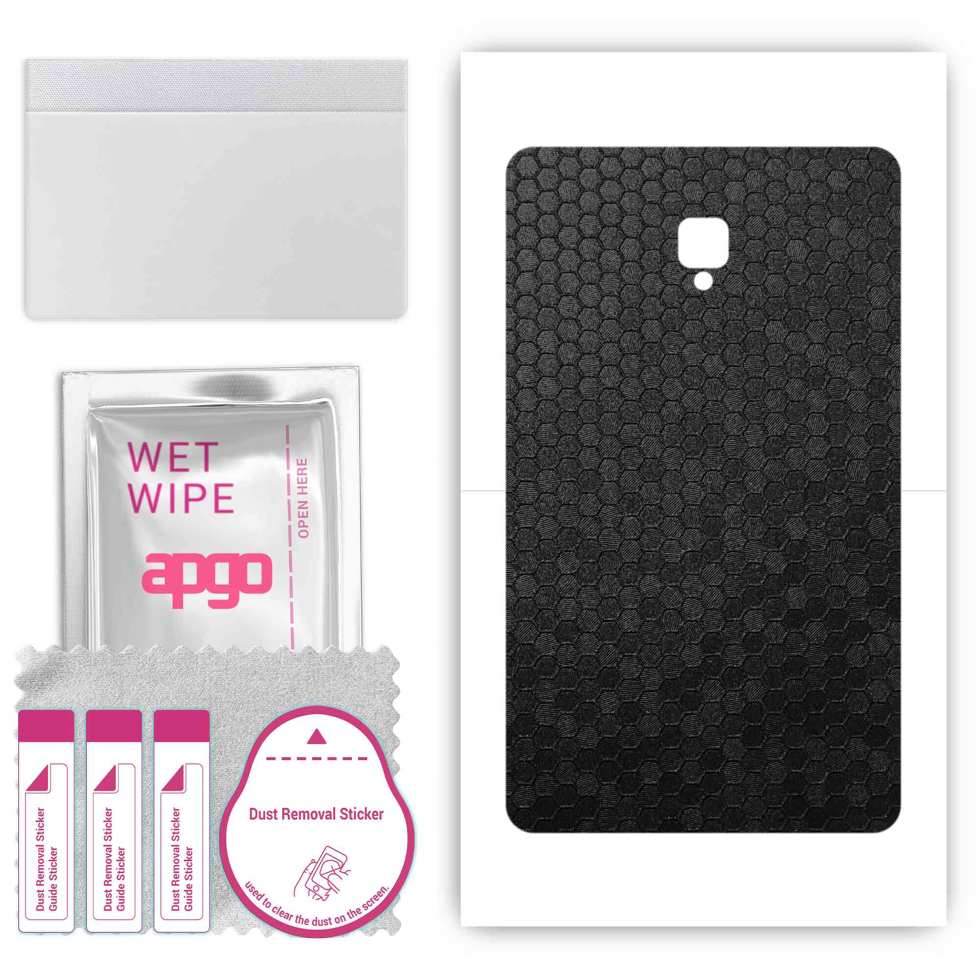 

apgo skin sticker film foil vinyl for the BACK compatible with Samsung Galaxy Tab A 8.0 (2018), scratch-resistant, easy to install - Black Honeycomb