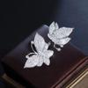 CMM Jewelry Micro Inlay Cubic Zirconia Open Cuff Adjustable Butterfly Rings for Women