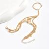 Simple Multi-Layer Alloy Finger Chain Pendant Round Disc Linked Hand Jewelry Fashionable Cross-Border Minimalist Design