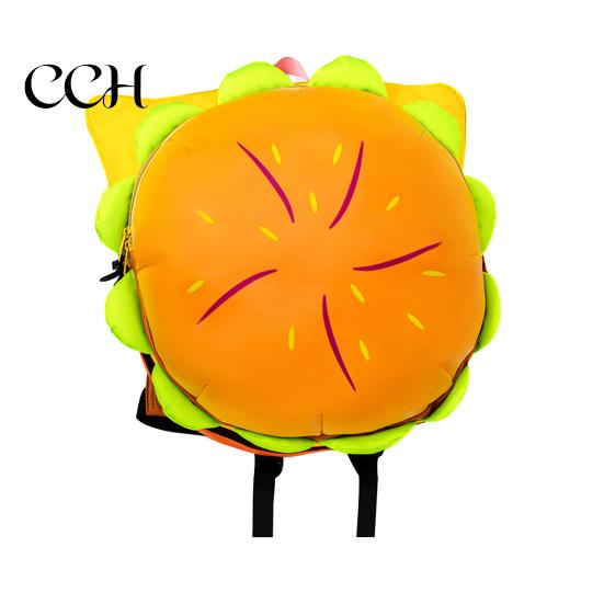 Creative Cheeseburger Bag Hamburger Backpack with Adjustable Straps Realistic 3D Design Funny Food Accessory Large Capacity Spacious Compartments