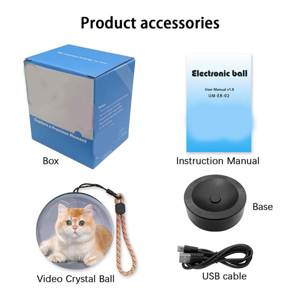 DIY 3D Crystal Ball Electronic Screen Video Photo Album NEW Digital Video Display  Birthday Gifts