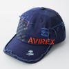 Avirex Distressed Remake Full Baseball Cotton All Deep Navy Blue 01 Low-Profile Cap, 6-Panel Cap, Cap, Cap, Men's, Black, Season, Fit, Spring/Summer,