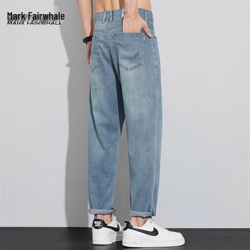 MARK FAIRWHALE Men's Tencel Ice-Cool Straight-Leg Jeans