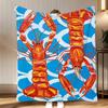 Popular Art Theme Colorful Fish Throw Soft Coral Fleece Blanket 310gsm Fluffy Warm Throw for Sofa Bed Couch Bedroom Decor