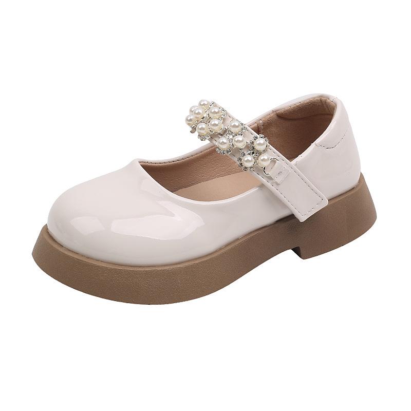 2024 Spring and Autumn Kids Leather Princess Shoes with Soft Sole, Ideal for Black Dance.