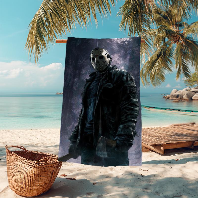 1Pc Friday 13Th Horror Beach Towel Microfiber Beach Towel Thin Absorbent For Beach Swimming Yoga Bath Sports 0917168
