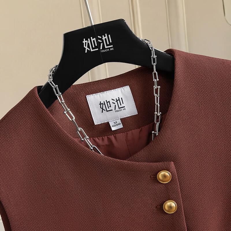 TACHI Women's Round Neck Single-Breasted Short Vest