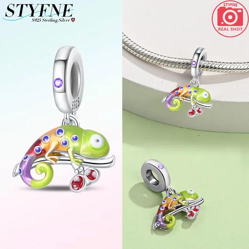 Copper Luminous Chameleon Change Color Butterfly Insect Beads Charms Pendant Fit Original Bracelets Diy Jewelry