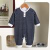 Baby Boy Long Sleeve Striped Romper Newborn Spring Autumn Outfit