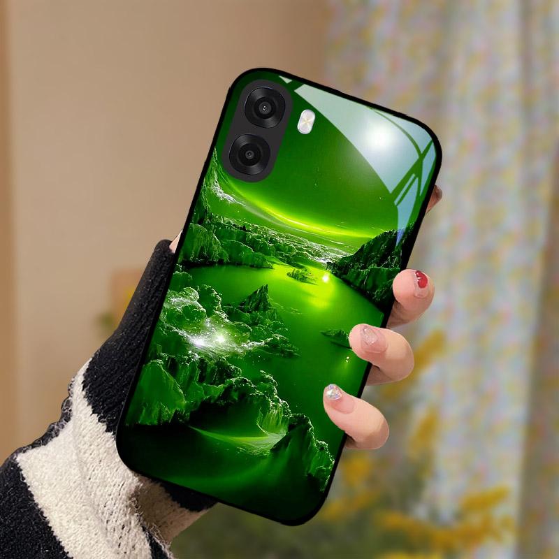 Per OPPO A6x Custodia in Vetro Protezione Fotocamera Vetro Temperato Custodia per Telefono Per Oppo A6X 4G 5G Cover Posteriore Lusso PC Rigido Antiurto Capa