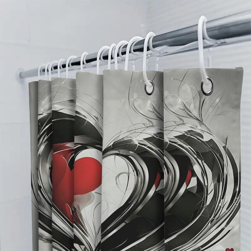 Abstract Heart Shower Curtain - Modern Bathroom Decor