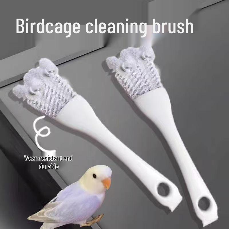 Multifunctional Parrot Cage Cleaning Brush & Shovel - Birdcage Cleaning Tool Multifunctional Birdcage Cleaning Brush серый/белый