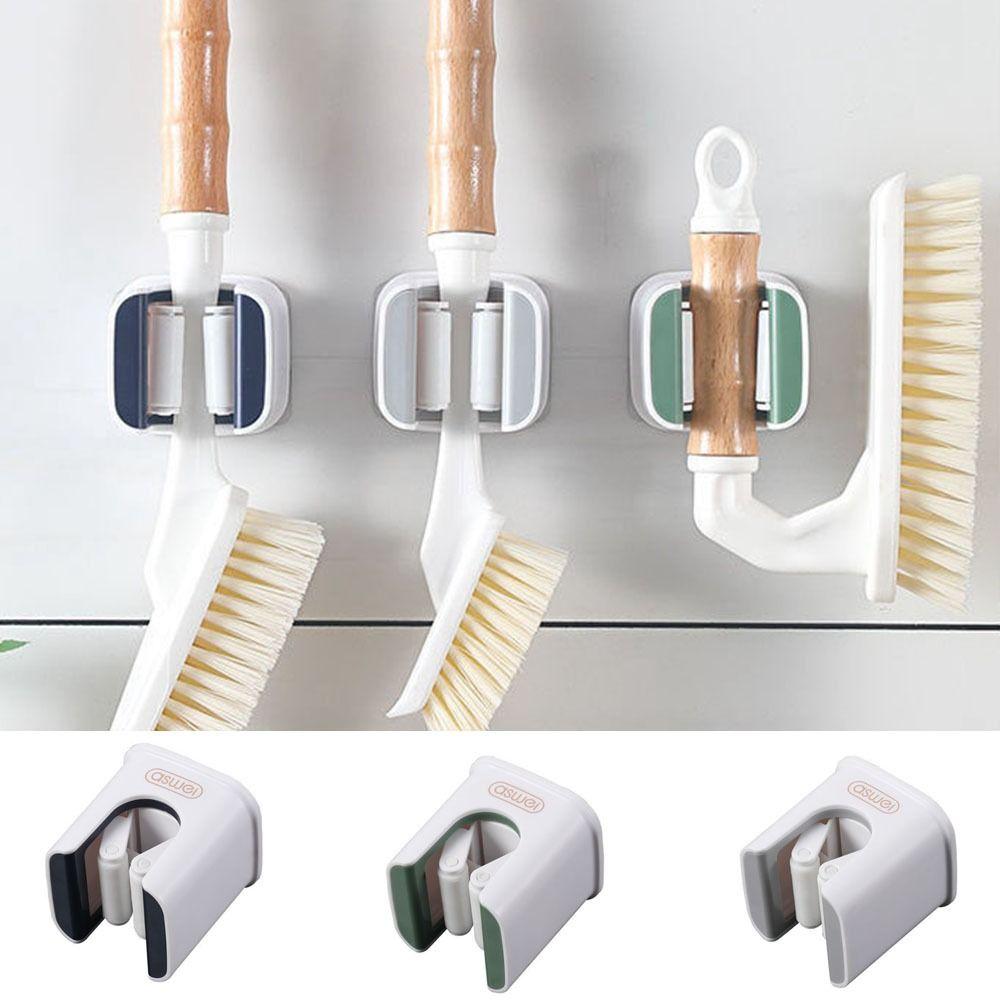 

Plastic Broom Stand No Punching Mop Clamp Hook Multi-Purpose Sweeping Brush Hook Bathroom