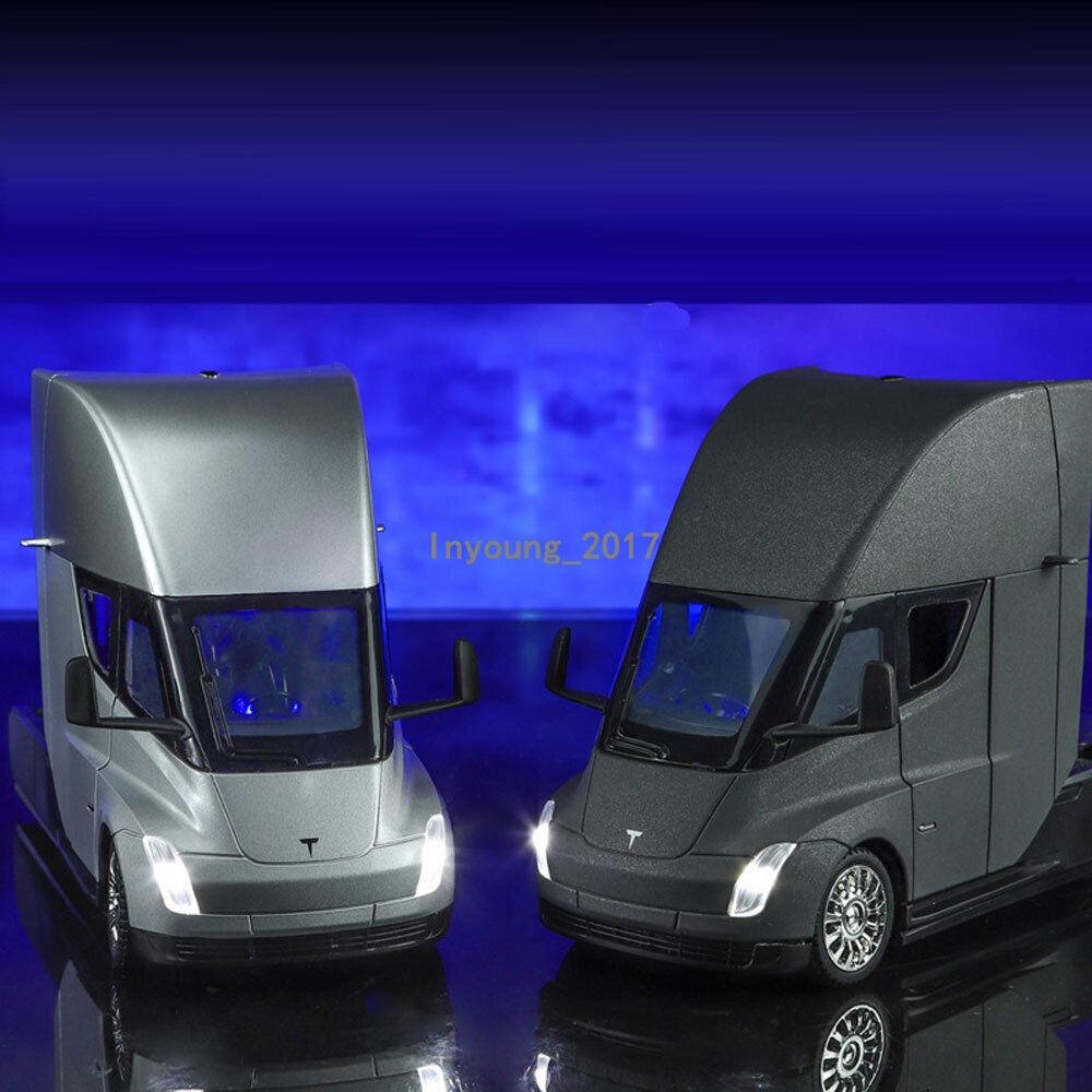 1/32 Tesla Trailer The Cast Model Car Toy for Kids Boys Collection
