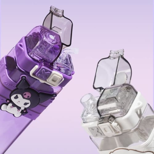 Kuromi, Cinnamoroll, Pochacco, Pompompurin, and My Melody Water Bottles with Straws, Clear Bottles, Leak-Proof, Transparent, Kids' Water Bottles, Mug