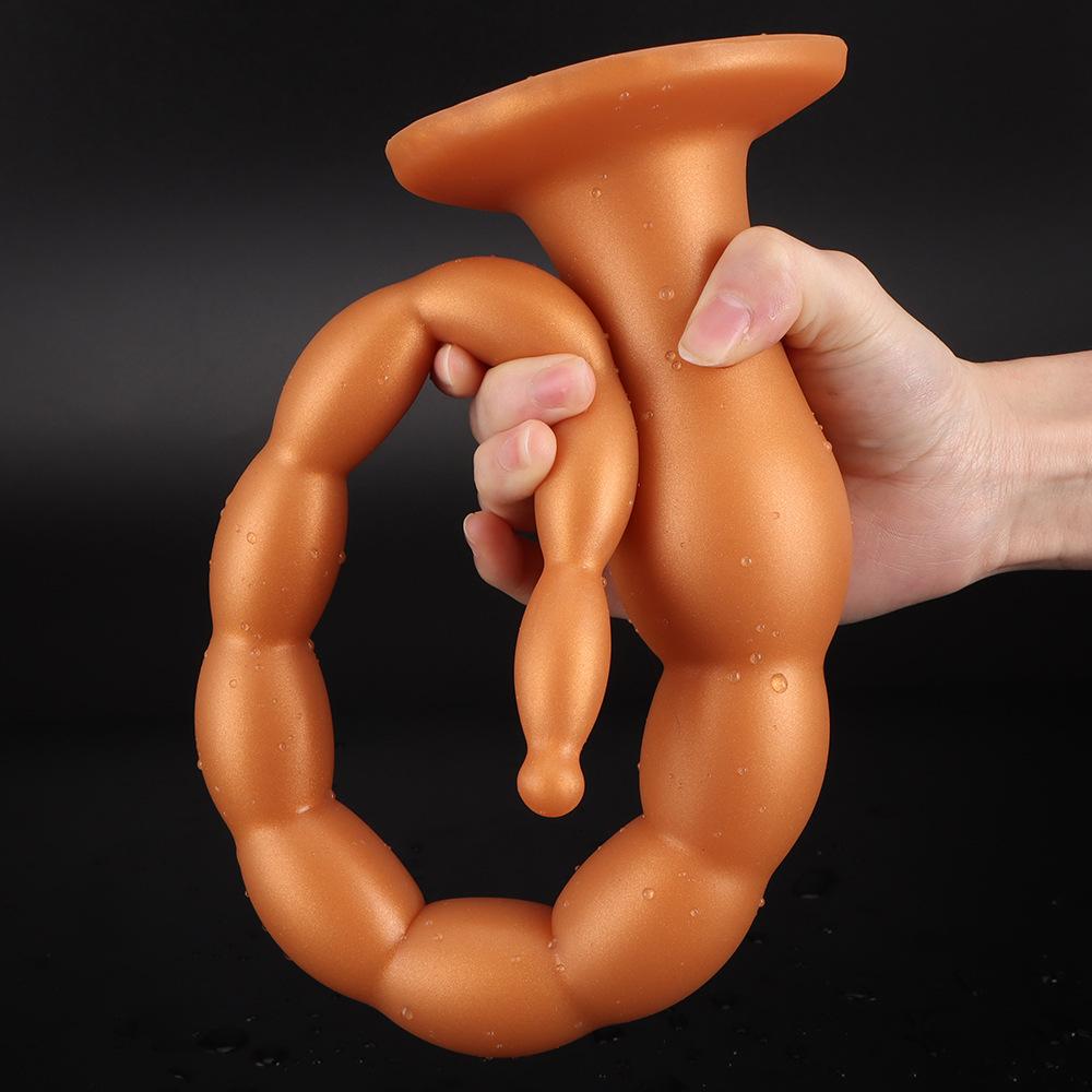 Liquid Silicone Bead Anal Plug  Extra Long And Soft  Suitable For Men And Women In The Back  Masturbation Dilator SM Couple Flirting Toy