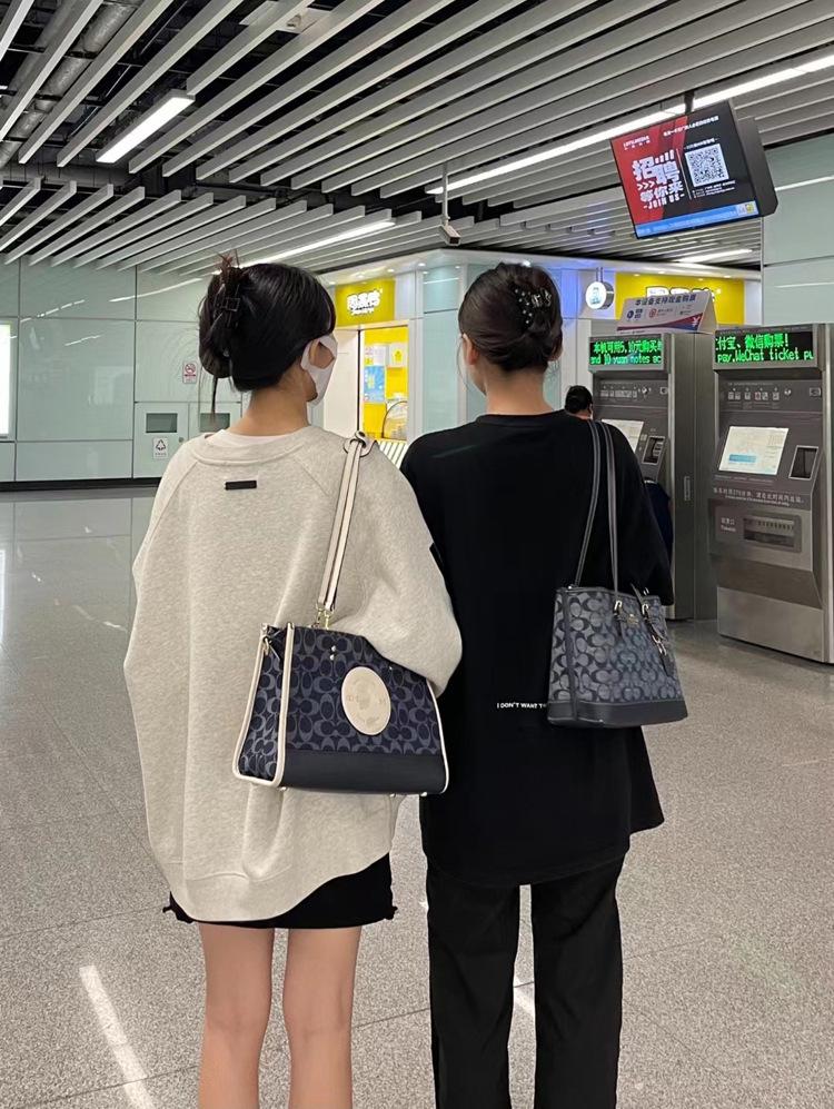 Dámská chambrayová taška KOU Jasmine Tote & Crossbody - Lehká, Velkokapacitní, Doprava zdarma