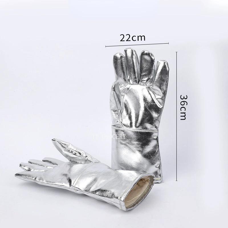 

Перчатки, защищающие от ожогов, огнестойкие перчатки из алюминиевой фольги, теплоизоляционные перчатки, промышленные термостойкие защитные перчатки для духовок