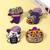 4 piezas/juego Pines Esmaltados de Fantasma de Halloween Calabaza Búho Mágico Calavera Insignias de Solapa Joyería para Mochila Regalos