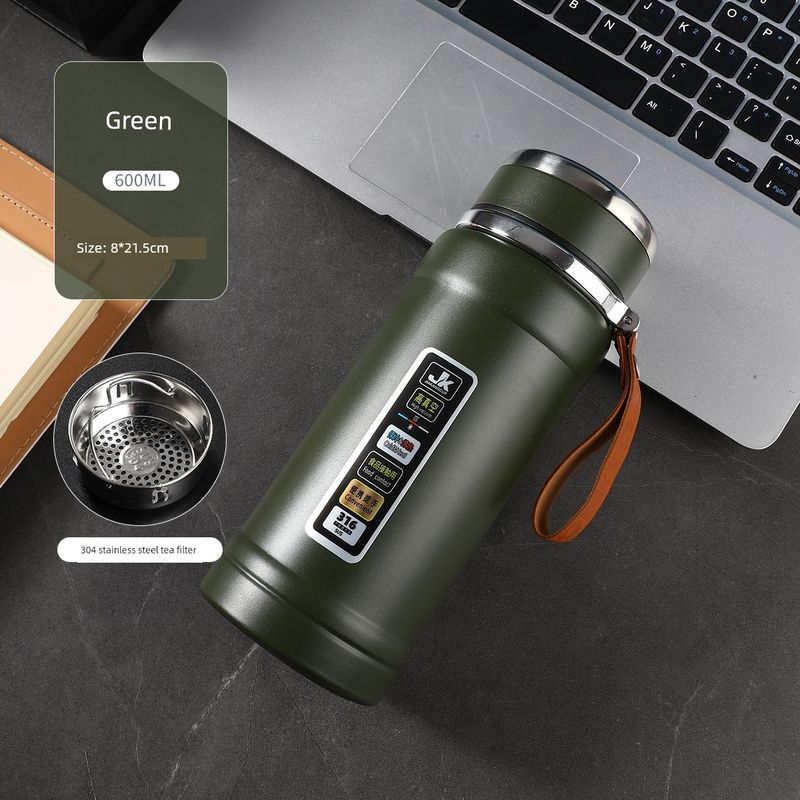 

Large Capacity Vacuum Cup Business Office 316 Stainless Steel Tea Cup 1000 Ml Car 24 Hours 800ml Green 600ml(Free Cup Sleeve + Cup Brush)