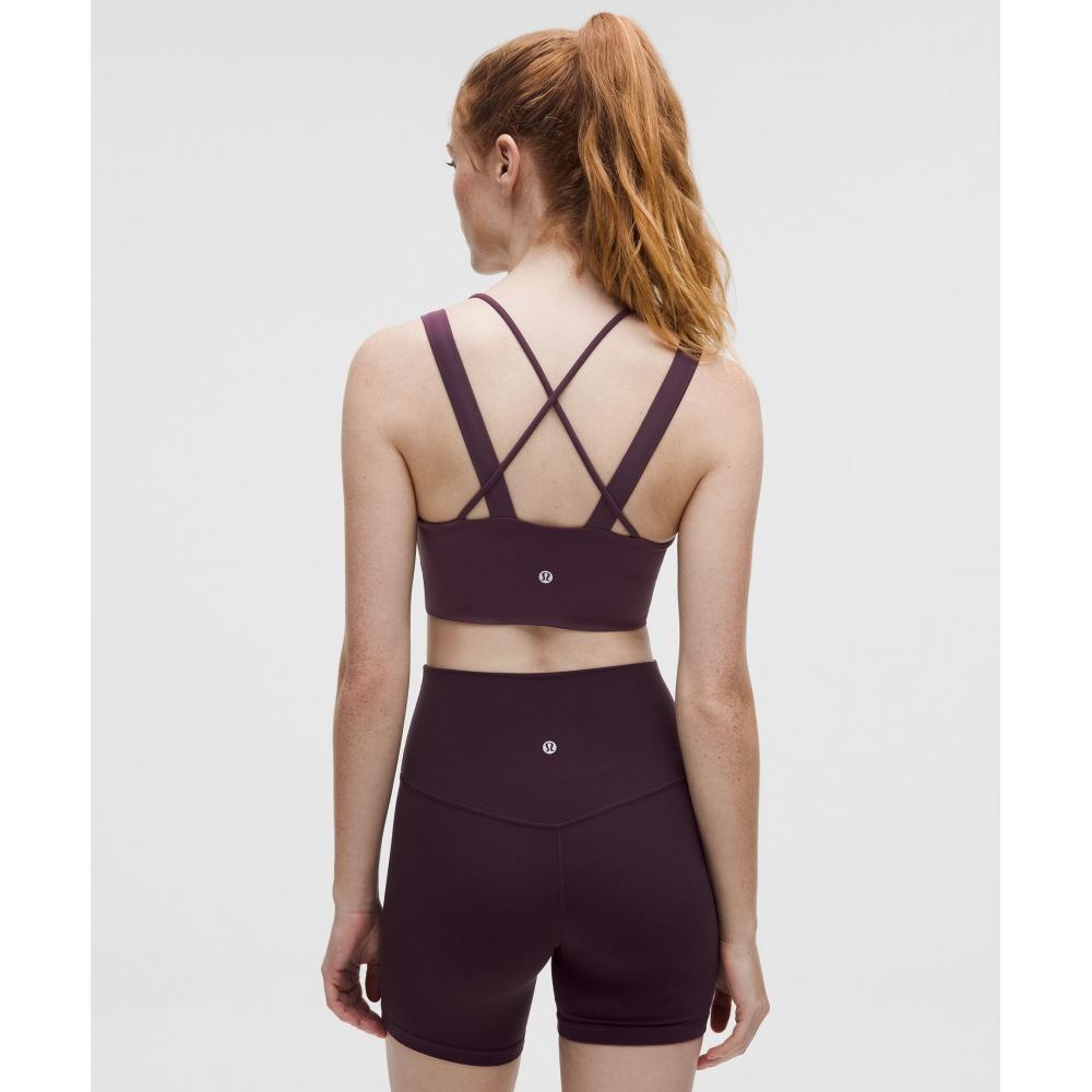 Lululemon Like A ClouD Longline brA  Light Support  D DD Cup blAck Plum