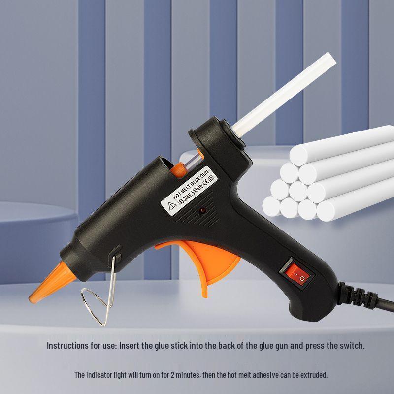 Safe DIY Hot Melt Glue Gun with Anti-Scald Design & Strong Glue Sticks for Household Handmade Projects